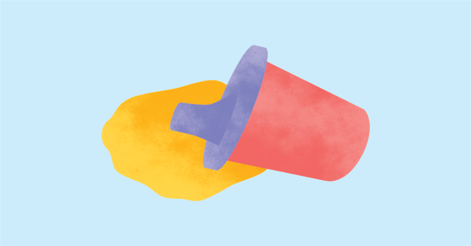 An illustration of a sippy cup spilling into a puddle